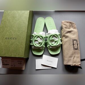 💚Gucci Slides, Mint Green, Size 38💚